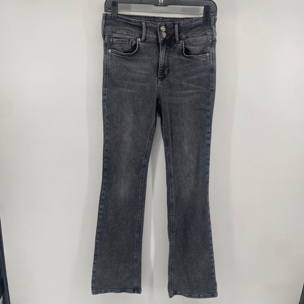 We The Free Jeans Women 28 Black Bootcut Double Button Stretch Denim Pant